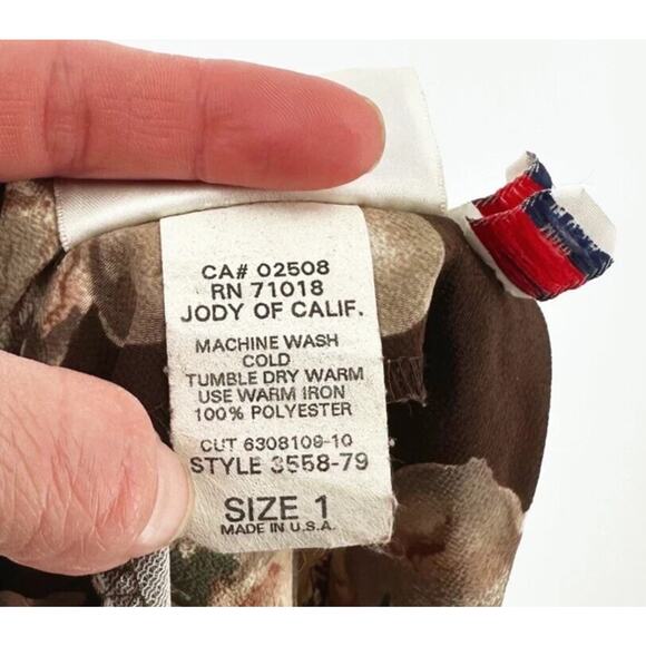 VTG 90s 5-7-9 Babydoll Maxi Dress Size 1 Forest Fairy Grunge Cottage XS Empire - Picture 7 of 8